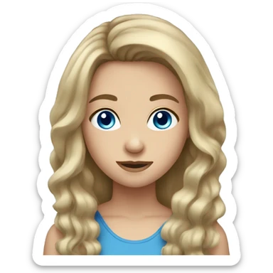 A girl with dark blond hair and blue eyes sticker