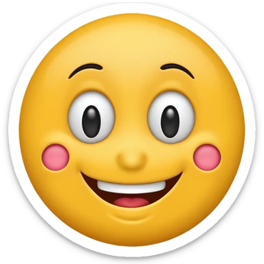 An smiling emoji face with mixed up goofy eyes  sticker