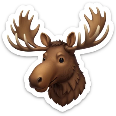 Moose head with no eyes and antlers  sticker