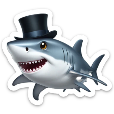 Shark with a top hat gf sticker