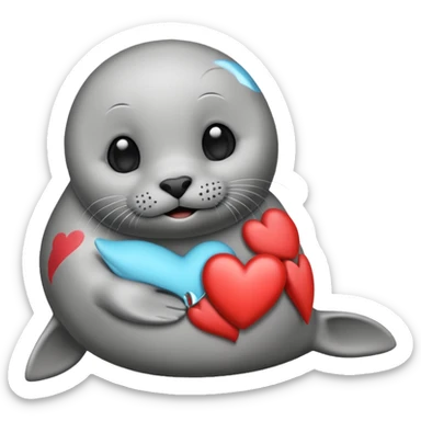 seal with heart sticker
