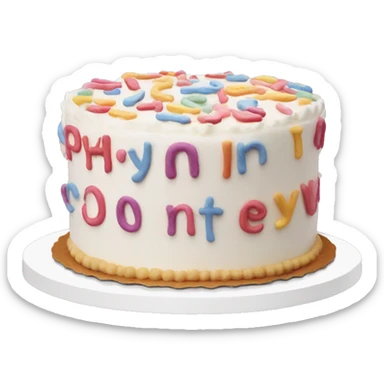 Cake icing letters sticker