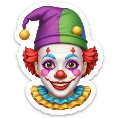 Clown with jester hat sticker