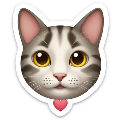 Cat with hearts around face sticker