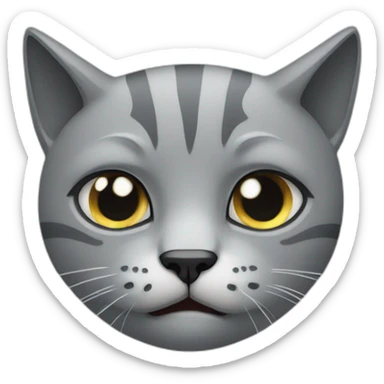 a gray violent cat sticker