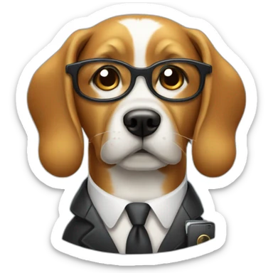 dog with a monocle using calculator  sticker