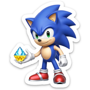 I want Sonic the hedgehog with chaos emeralds with the aura super sayian sticker
