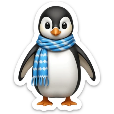 penguin with blue scarf  sticker