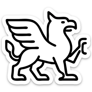 griffin, modern icon style, clean lines, minimal details, suitable for app icon sticker