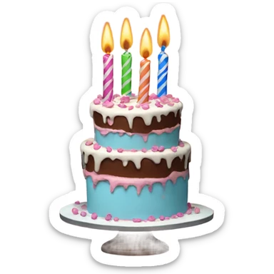 Birthday cake sticker