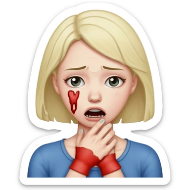 female emoji choking herself sticker