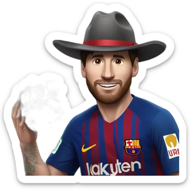 Messi con un sombrero peruano sticker