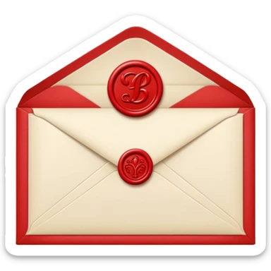 Cream-colored romantic Letter Envelope  sticker