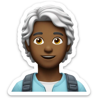 menino pequeno com brinco cabelo platinado sticker