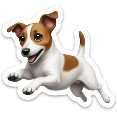 Jackrussell body side jumping sticker