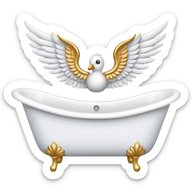 Bathtub with wings attached sticker