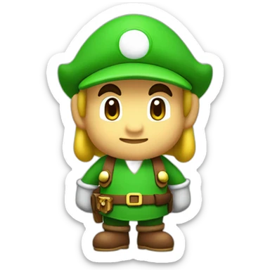 Mario dressed up like Link sticker