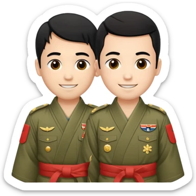 two brothers and two different sides of the world fighting, but still being in brotherly love. No one is an exchange student sticker