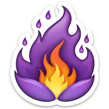 plain purple no orange color fire sticker