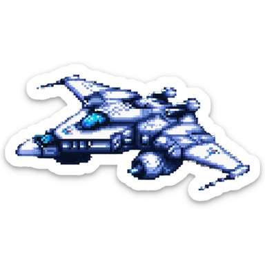 space cruiser with blue engines sticker