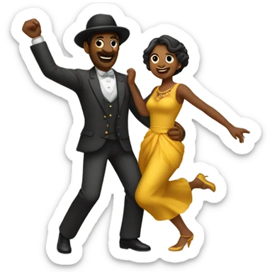 Pareja bailando en la época renacentista  sticker