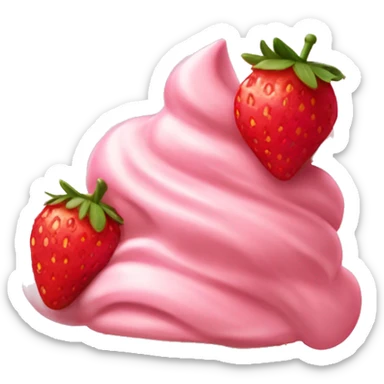 Strawberry ice cream sticker
