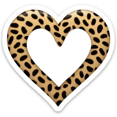 Leopard print heart sticker