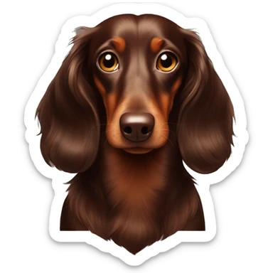 Birthday of the chocolate long-haired dachshund sticker