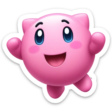 cute classic Kirby jumping sticker