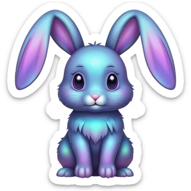 Dark iridescent bunny sticker