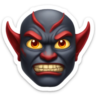 Oni with a lustrous power red eyes strong sticker
