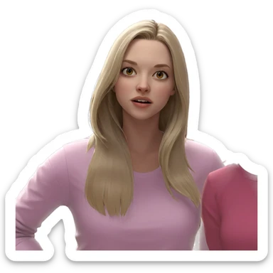 blonde girl in white shirt sticker