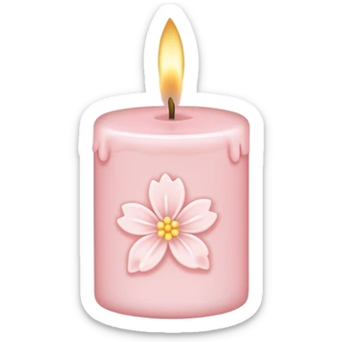 Light pink bath and body works small white floral line art candle sticker