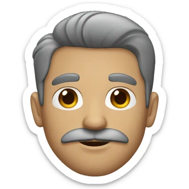 hombre pelo gris sin barba ni bigote sticker