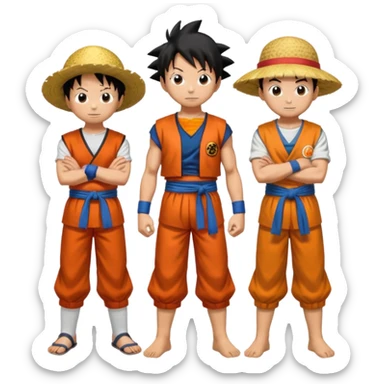 Luffy , goku and Saitama sticker