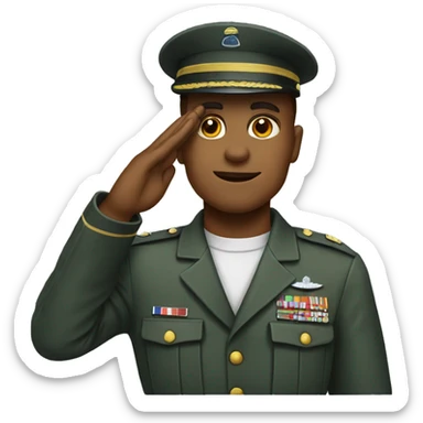 saluting soldier sticker