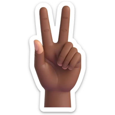 middle finger, Microsoft Teams 3D emoji style, realistic hand, dark skin tone, clear gesture, no background sticker