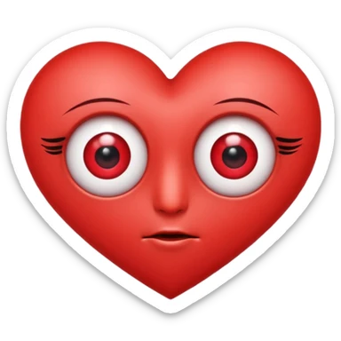 love heart 3 eyes with eyelashes sticker