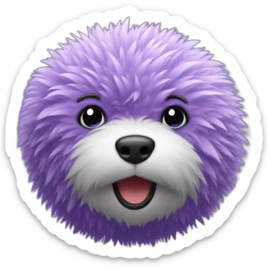 Purple fuzz ball sticker