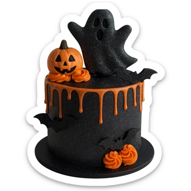 halloween cake, sparkly and trendy, remove background sticker