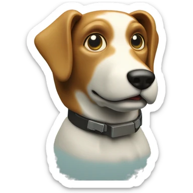 Retro computer graphics cgi 3d rendered dog sticker