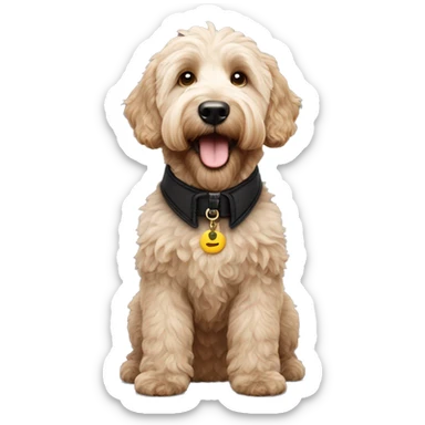 black golden doodle with hudson’s bay collar  sticker