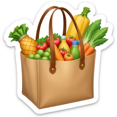 cartoon market bag. top view sticker