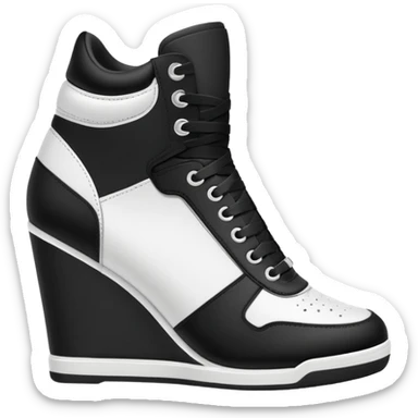 line art wedge sneakers no color sticker