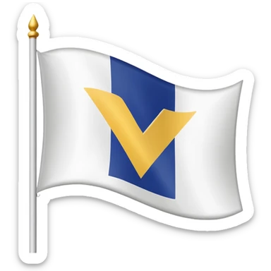 a white waving flag with the word 'Victory' on it. sticker
