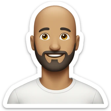 A bald guy with a beard is celebrating his birthday sticker