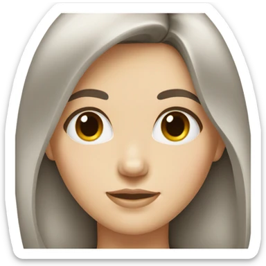 white girl with dark brown hair and bangs sticker