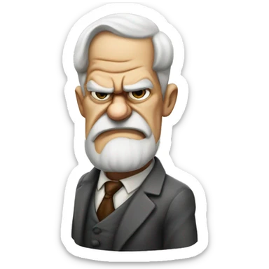 Angry thumb down Sigmund Freud sticker