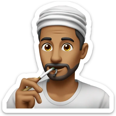 Guy who smokes a hookah lokking arabic sticker