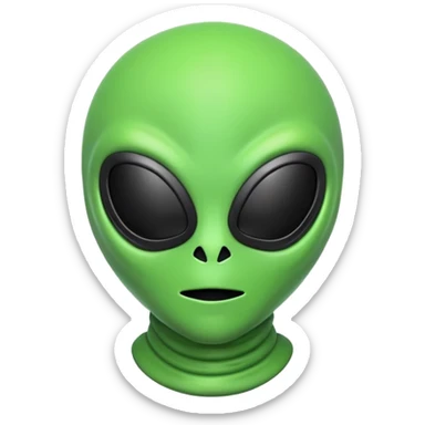 Alien emoji with ski mask sticker